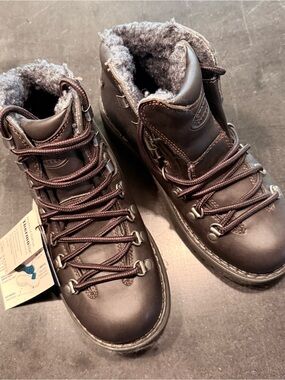 Women’s Brown Leather Insulated Combat Boots